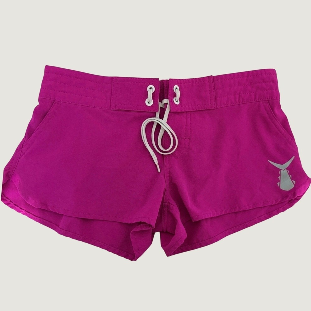 TunaSkin Womens Pink Board Shorts Small Swim Surf Beach 2" Inseam Drawstring